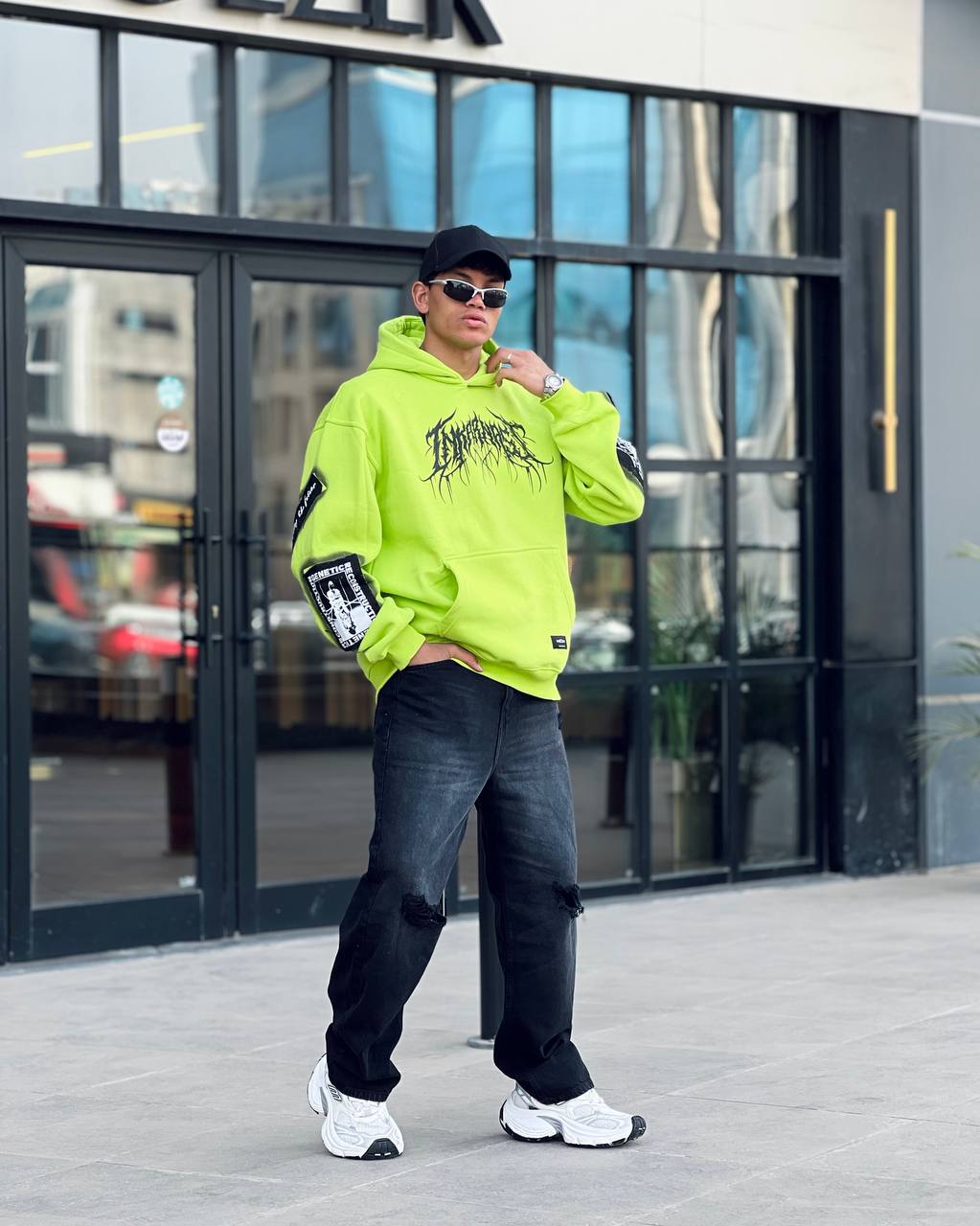 Oversized neon hoodie
