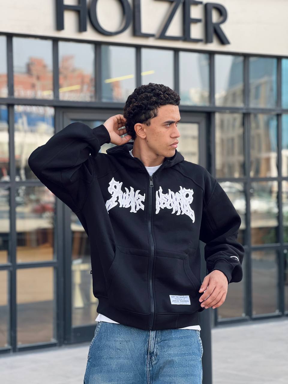 Oversized black zipper