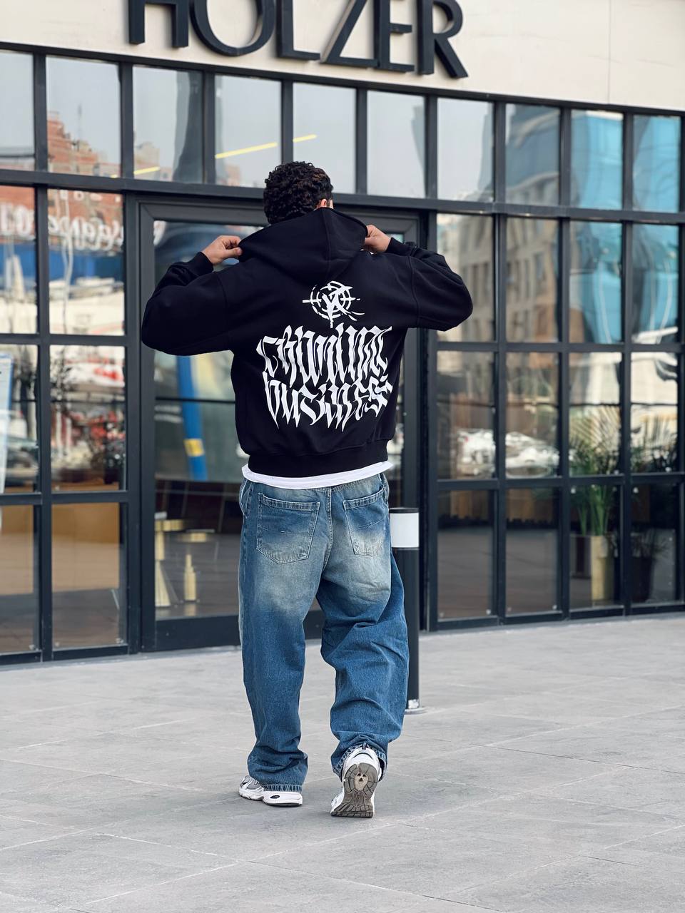 Oversized black zipper