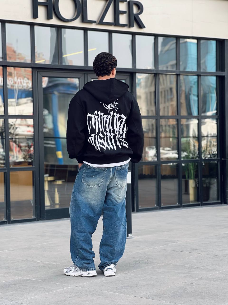 Oversized black zipper