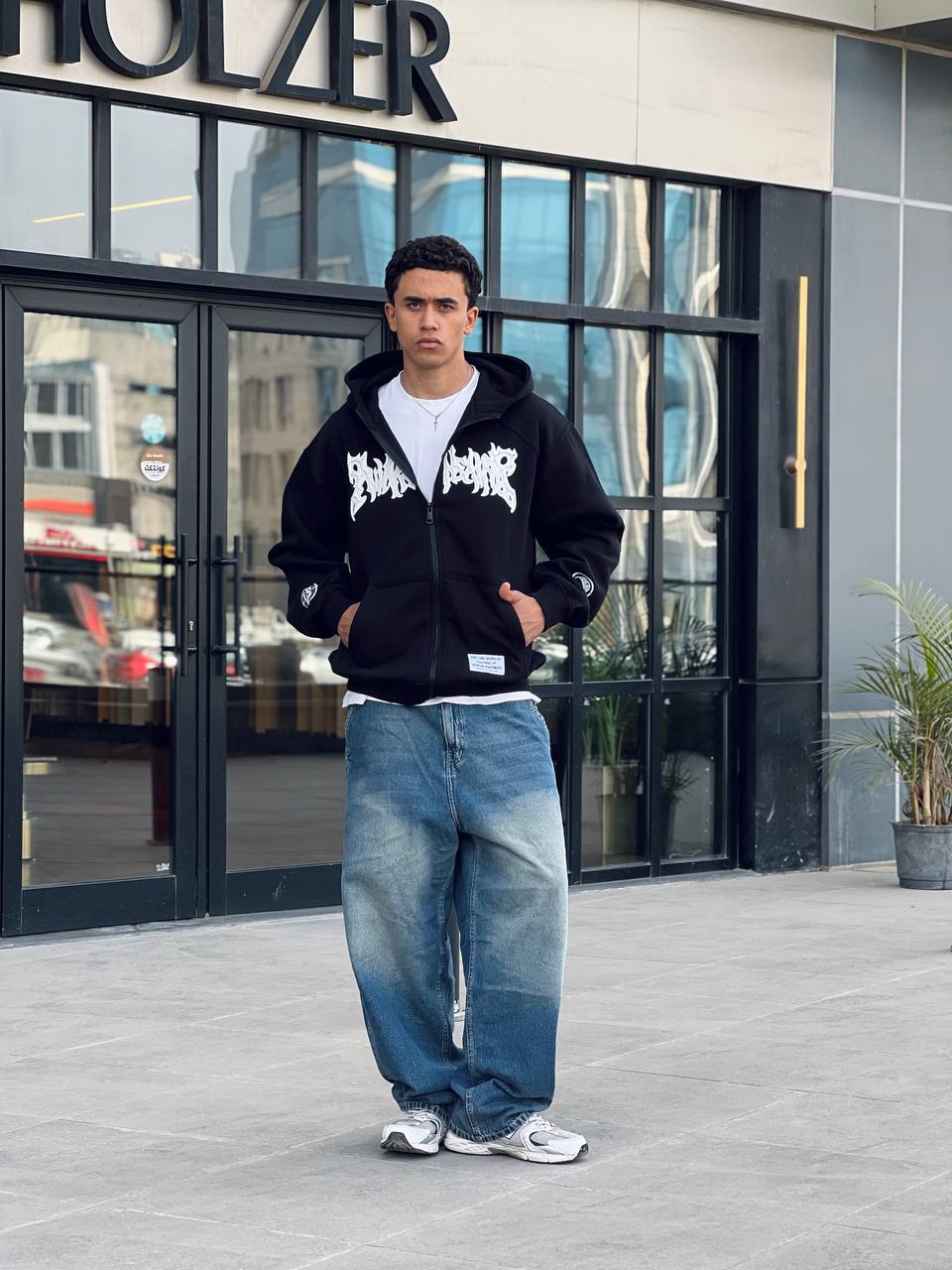 Oversized black zipper