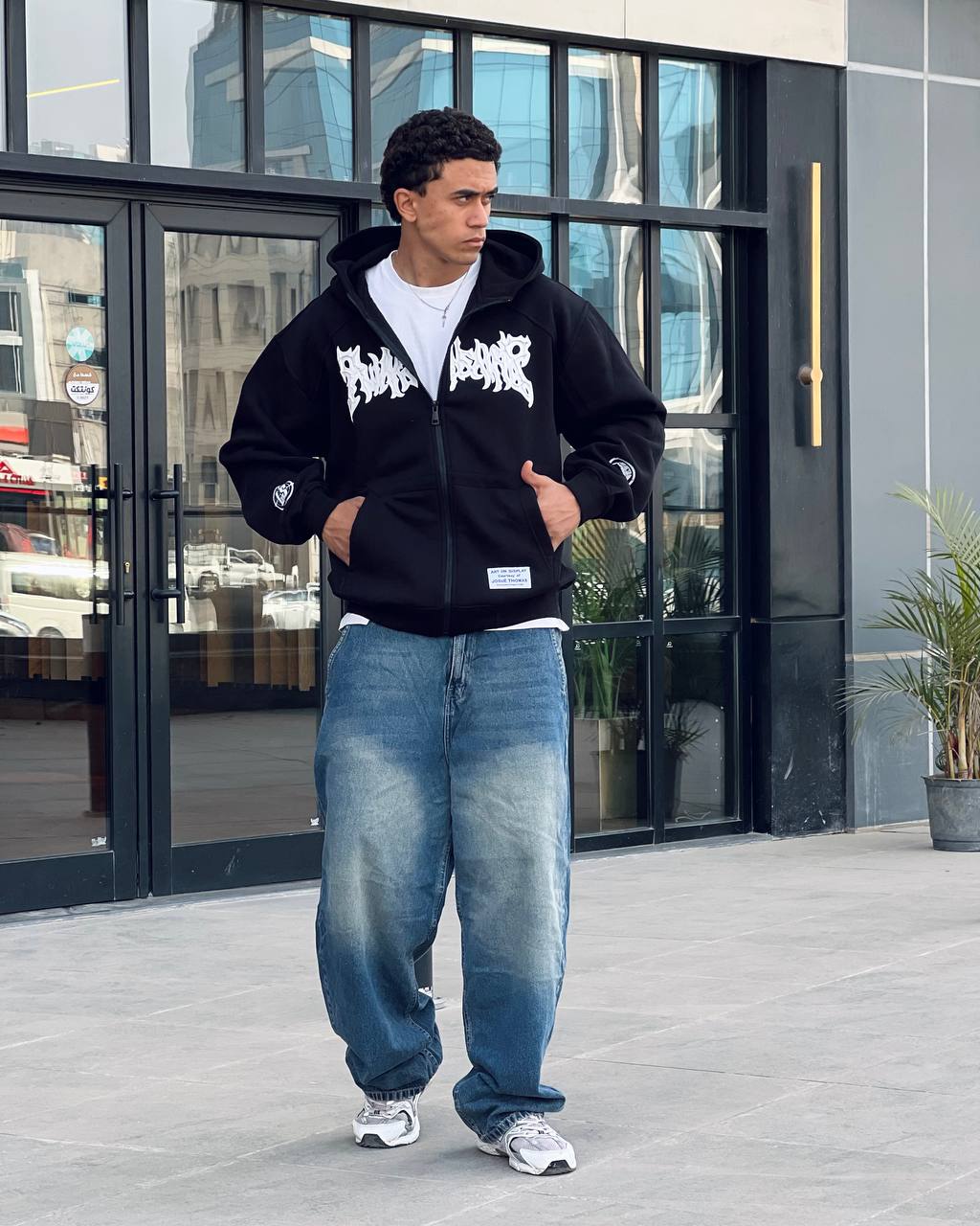 Oversized black zipper