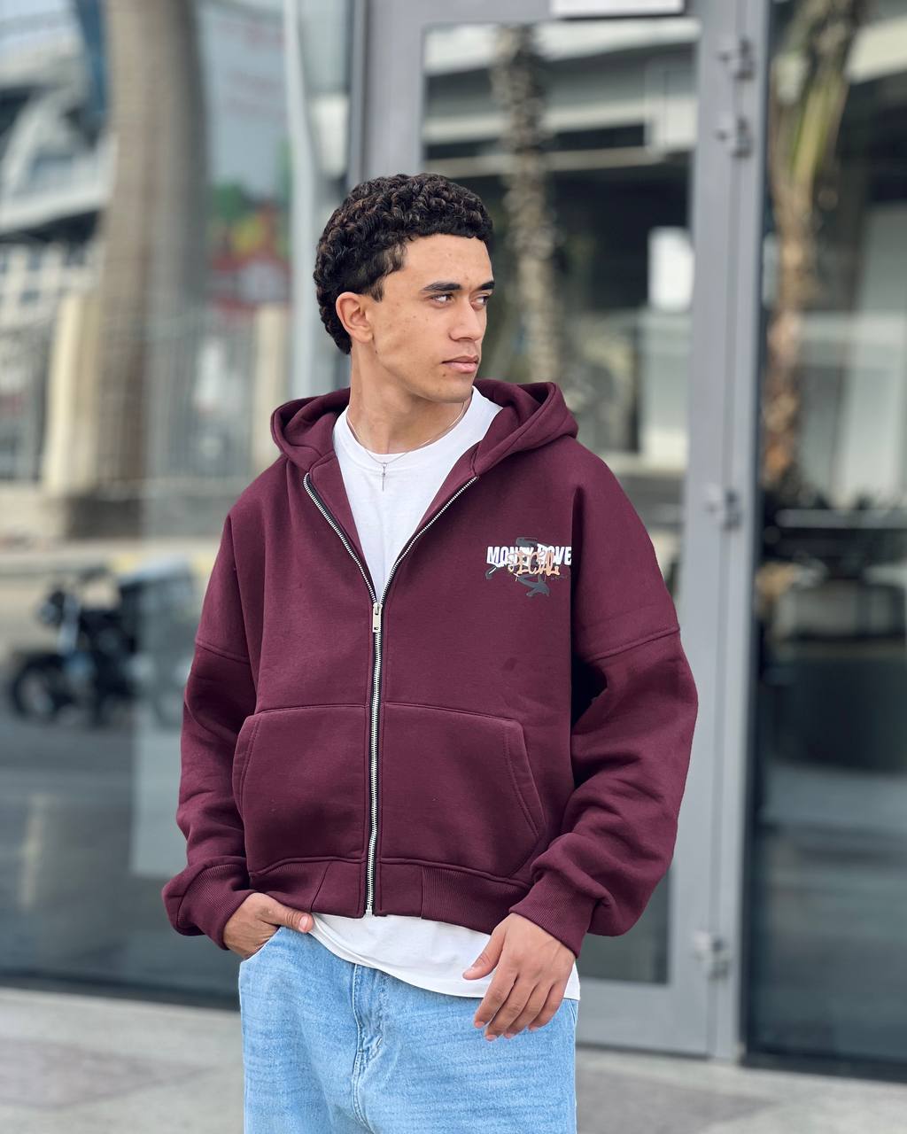 Burgundy zipper