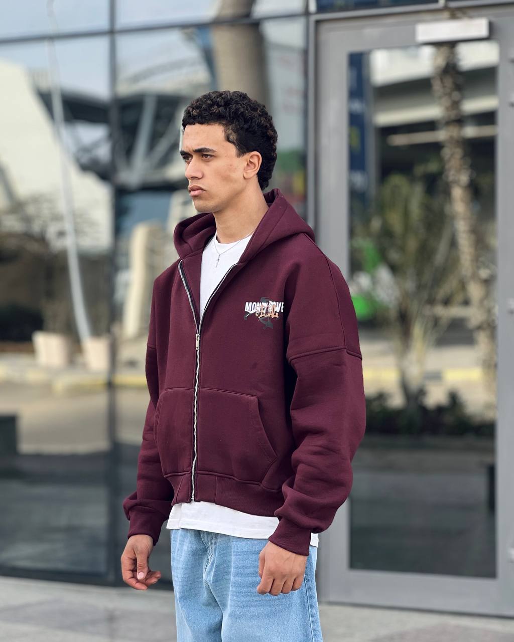 Burgundy zipper