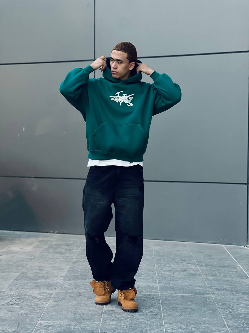 Green oversized hoodie