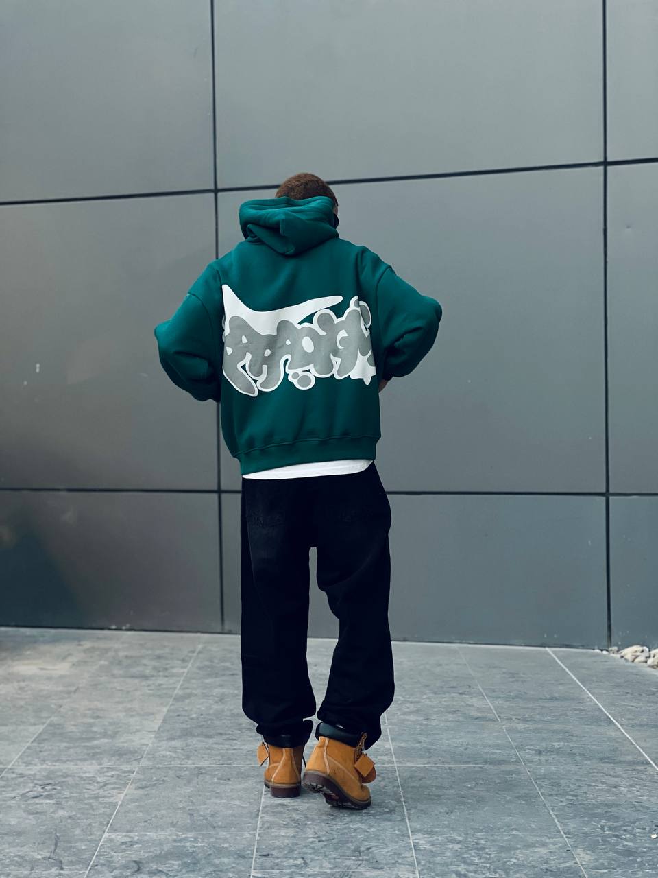 Green oversized hoodie