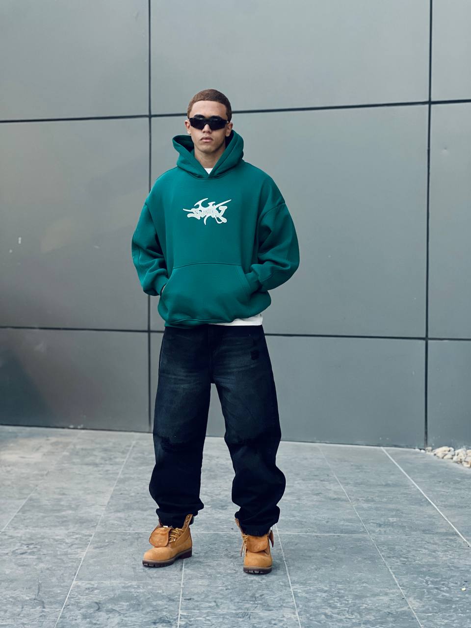 Green oversized hoodie