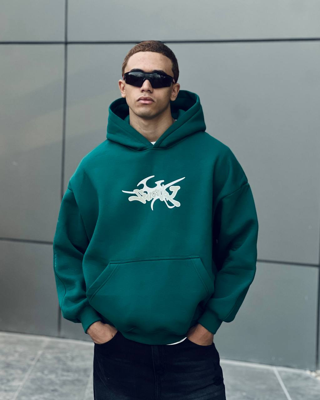 Green oversized hoodie
