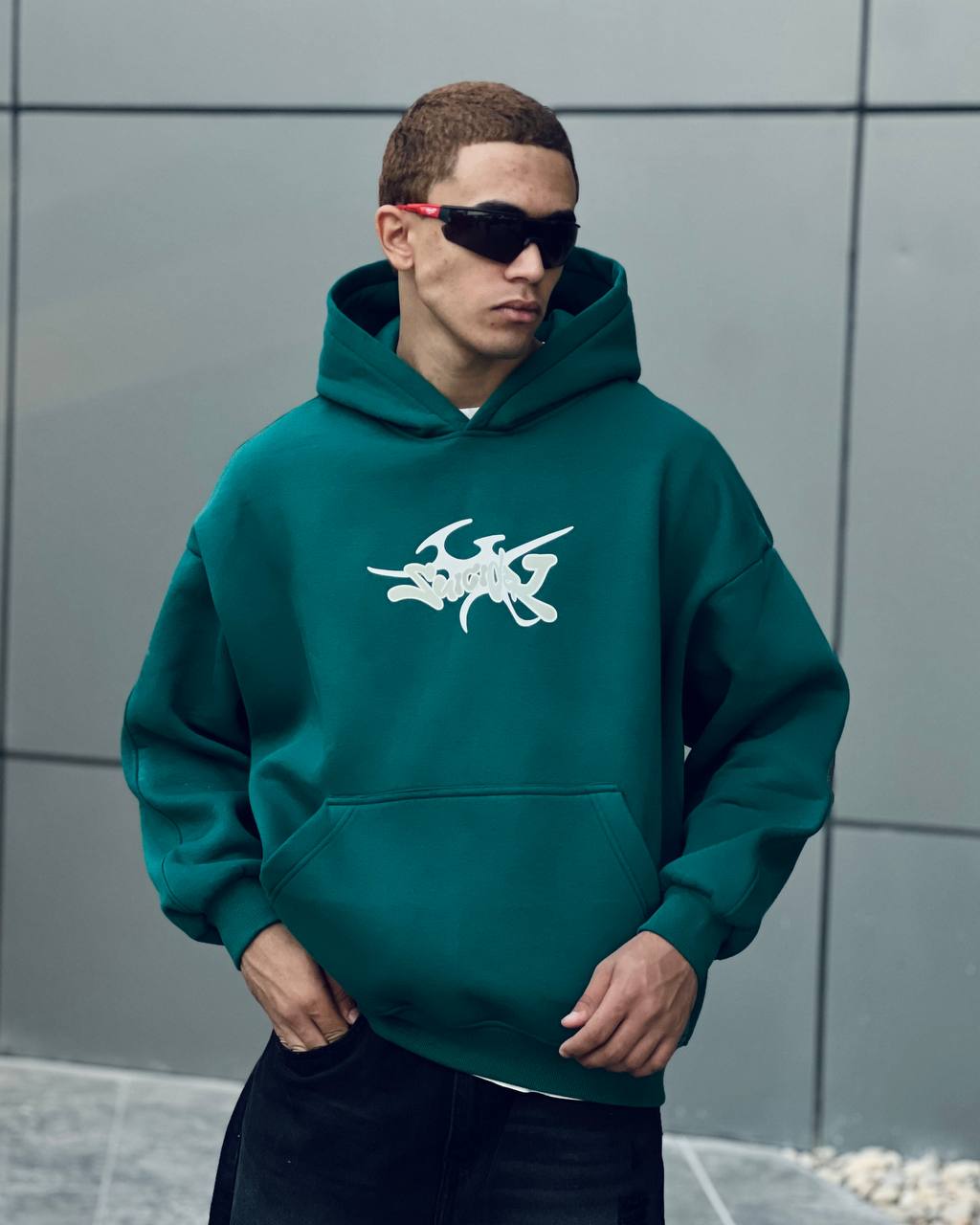 Green oversized hoodie