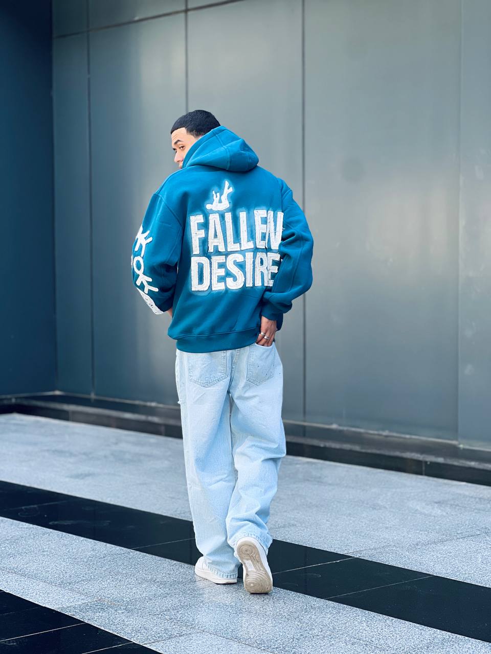 indigo oversized hoodie