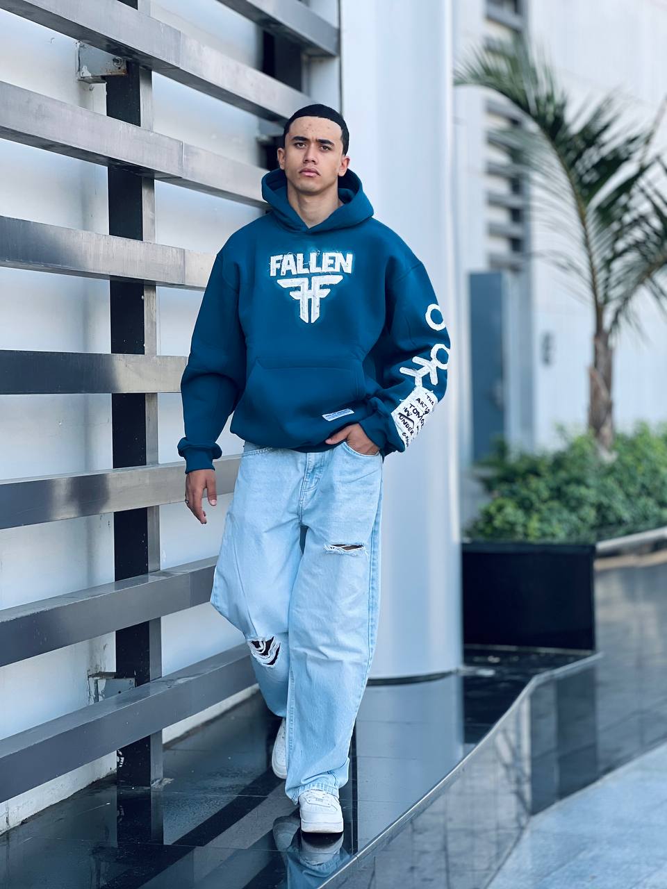indigo oversized hoodie