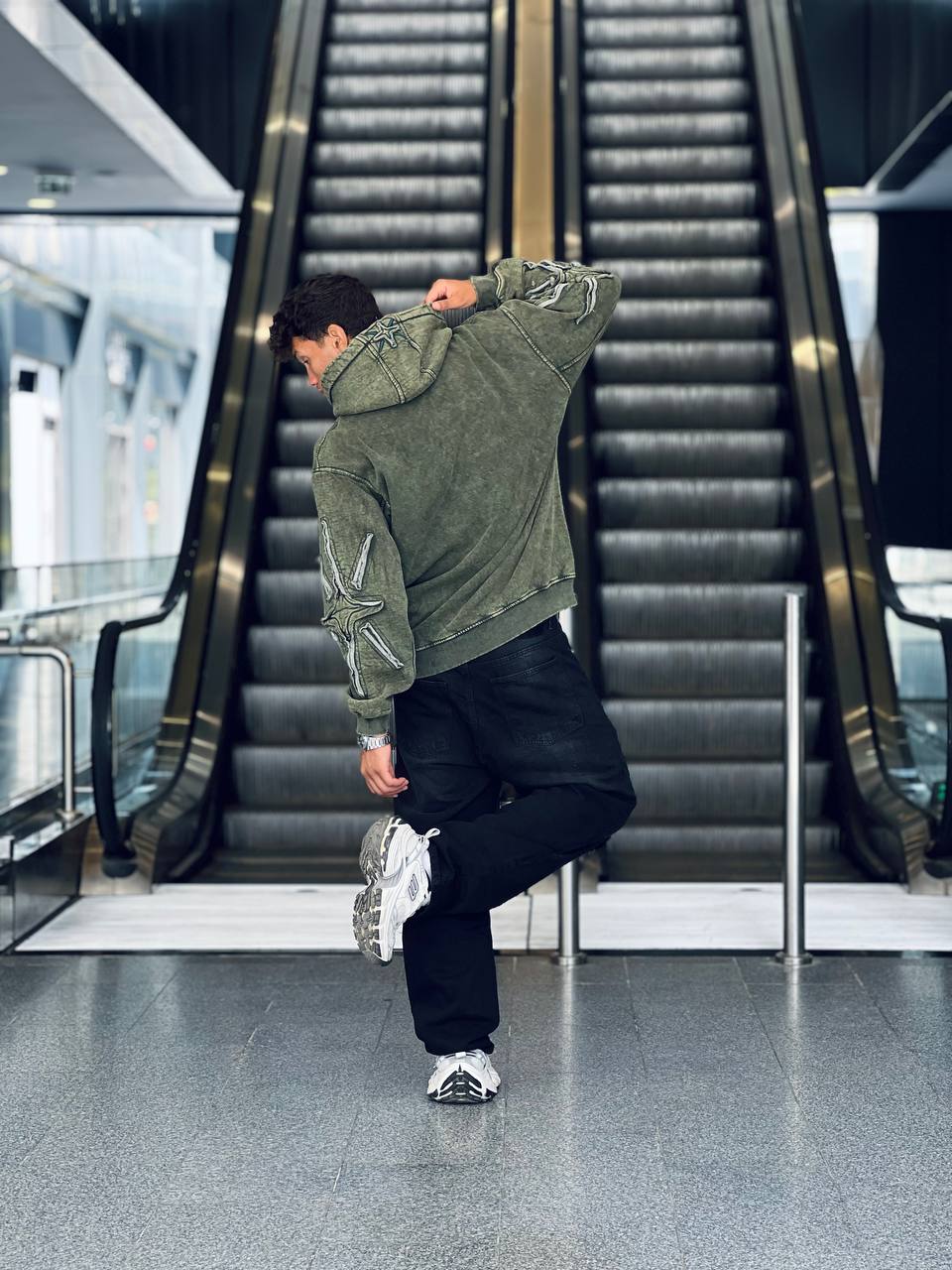 Washed Olive Oversized hoodie