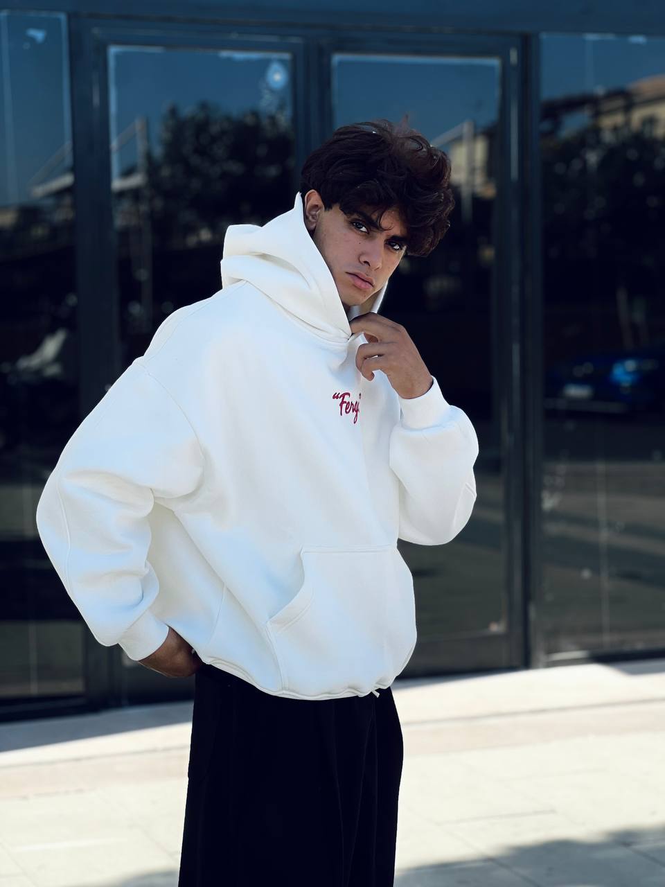Essential White hoodie