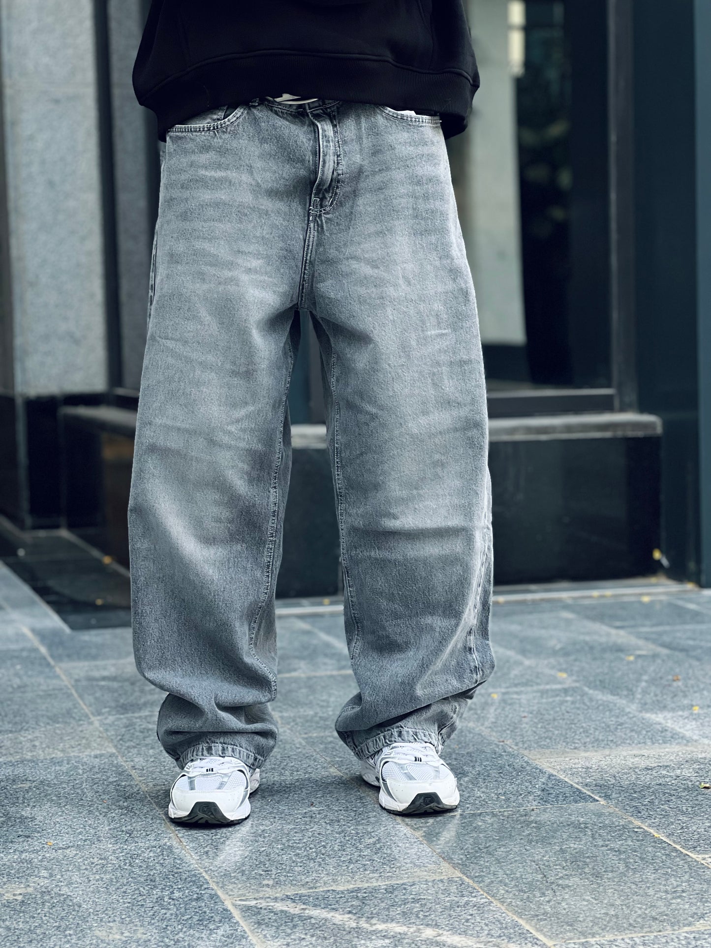 Gray Basic Wide Leg