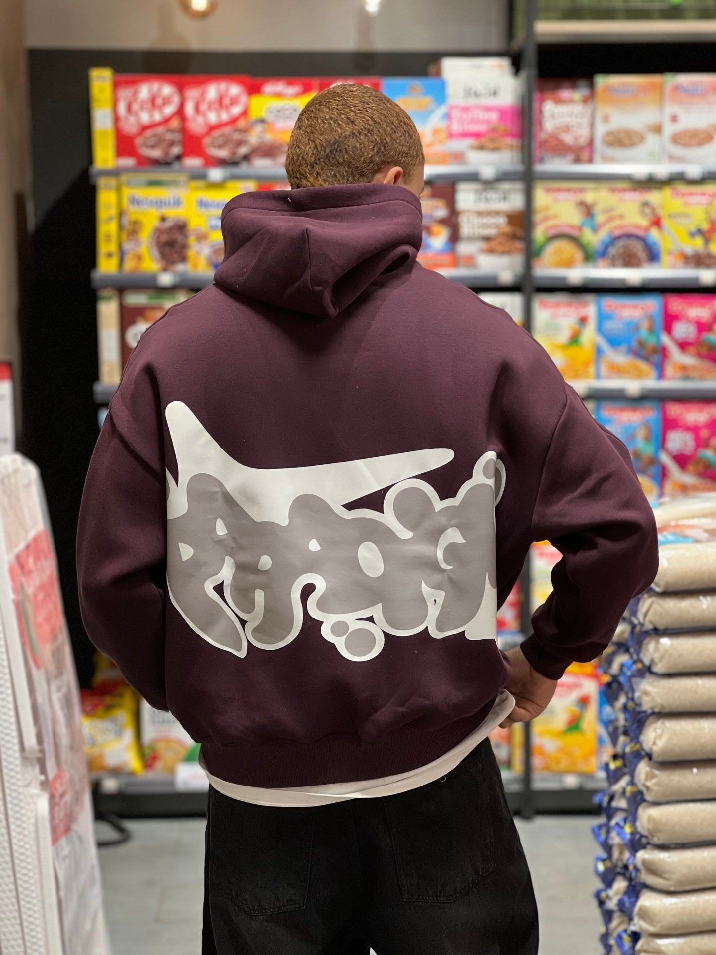 Burgundy oversized hoodie