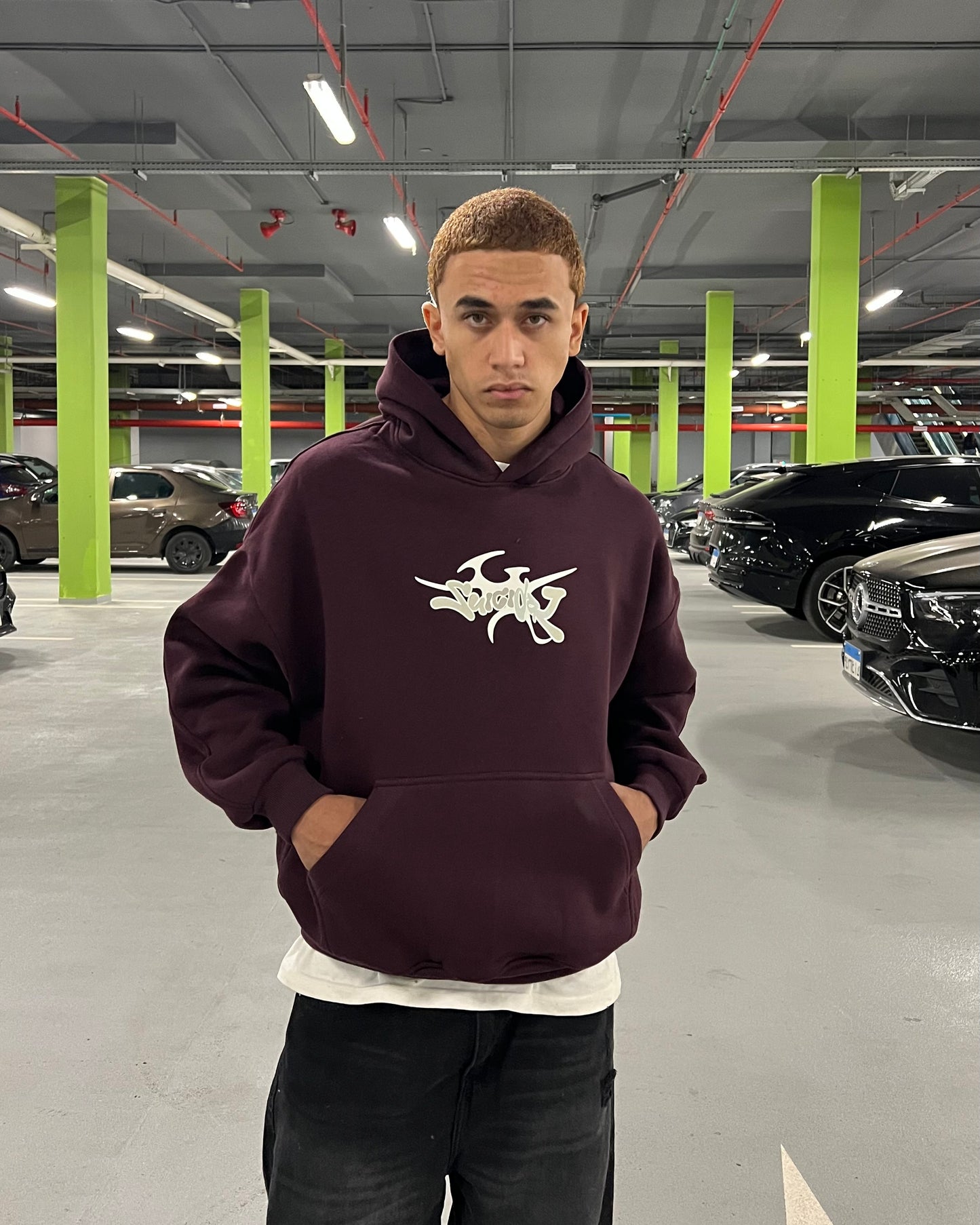 Burgundy oversized hoodie