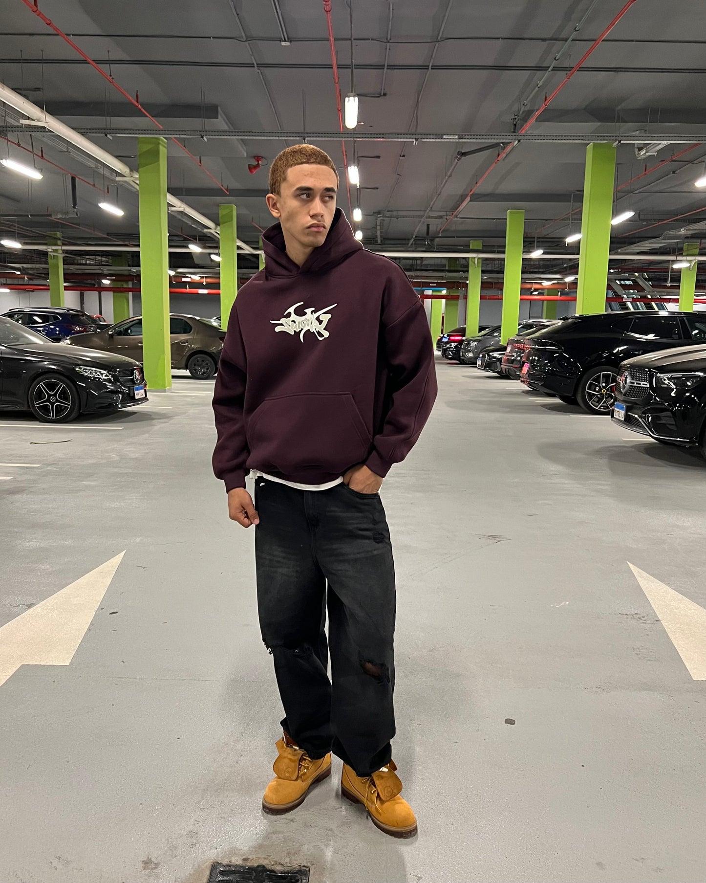 Burgundy oversized hoodie