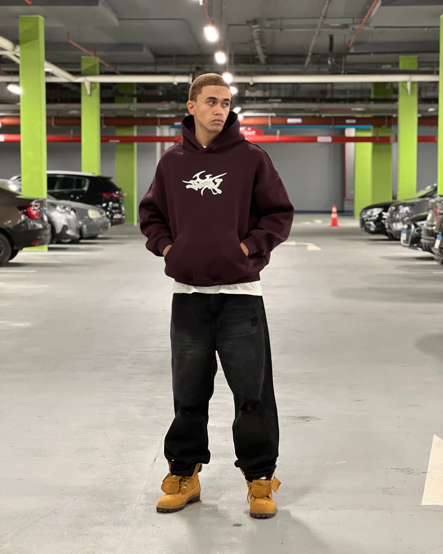Burgundy oversized hoodie