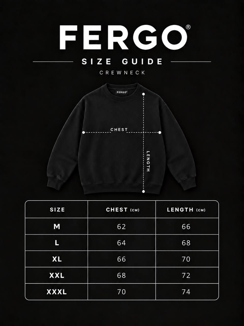 Gray Impact Crewneck Size Guide