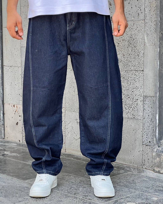 Navy Balloon Jeans