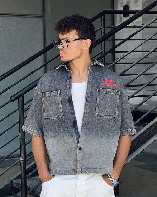 Washed Boxy jeans shirt
