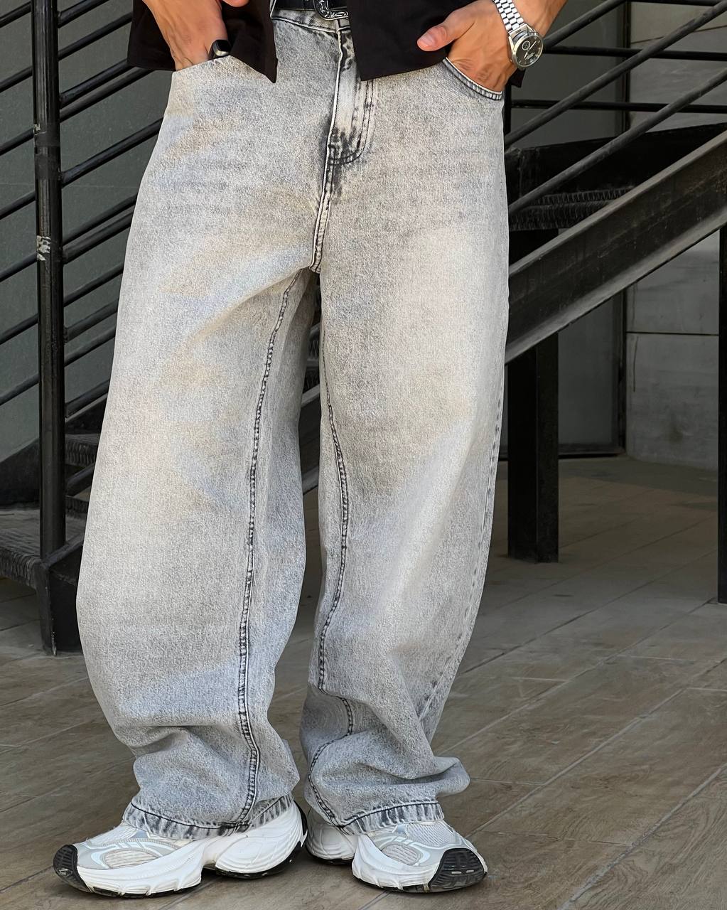 Gray baggy jeans