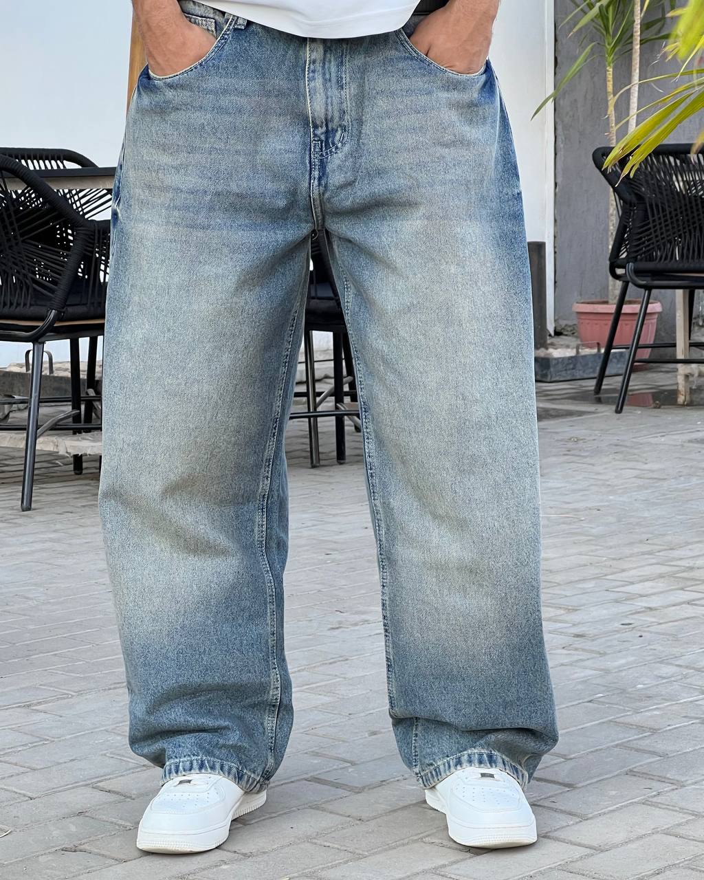 Light blue baggy jeans