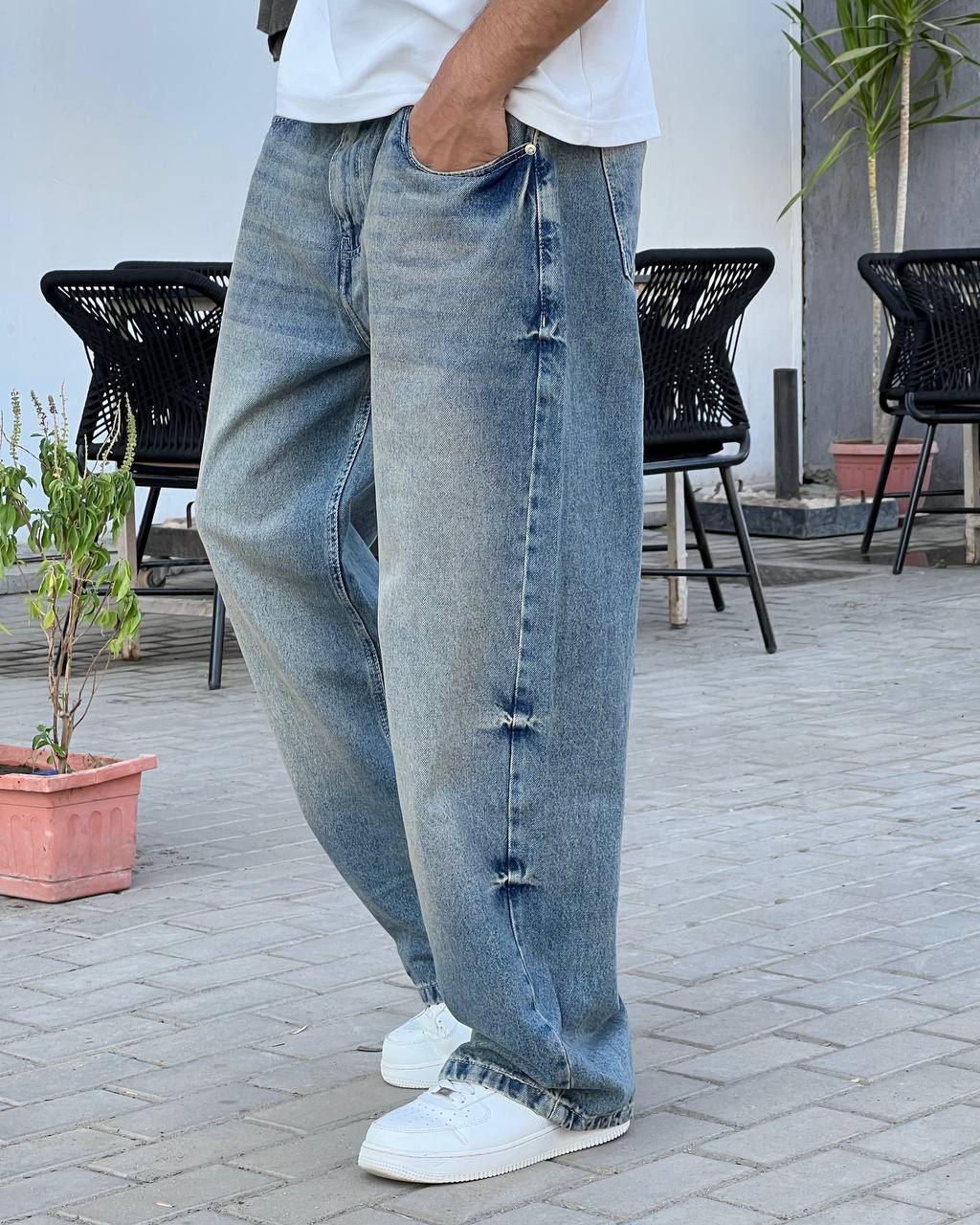 Light blue baggy jeans