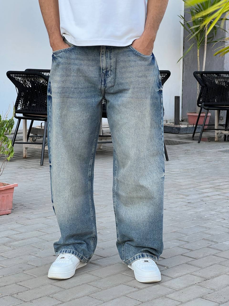 Light blue baggy jeans