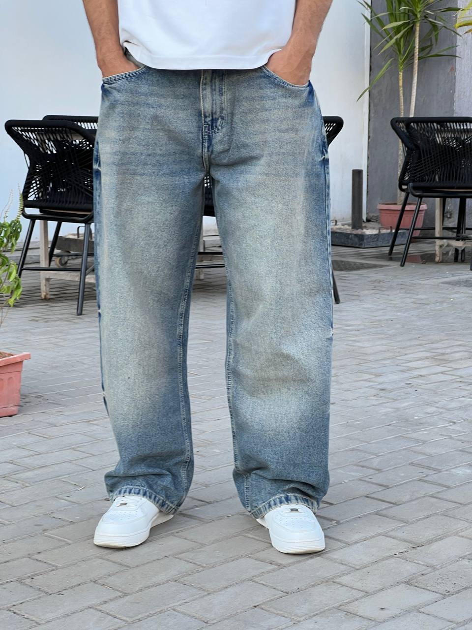 Light blue baggy jeans