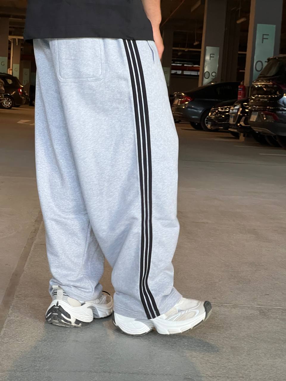 gray oversized sweatpants