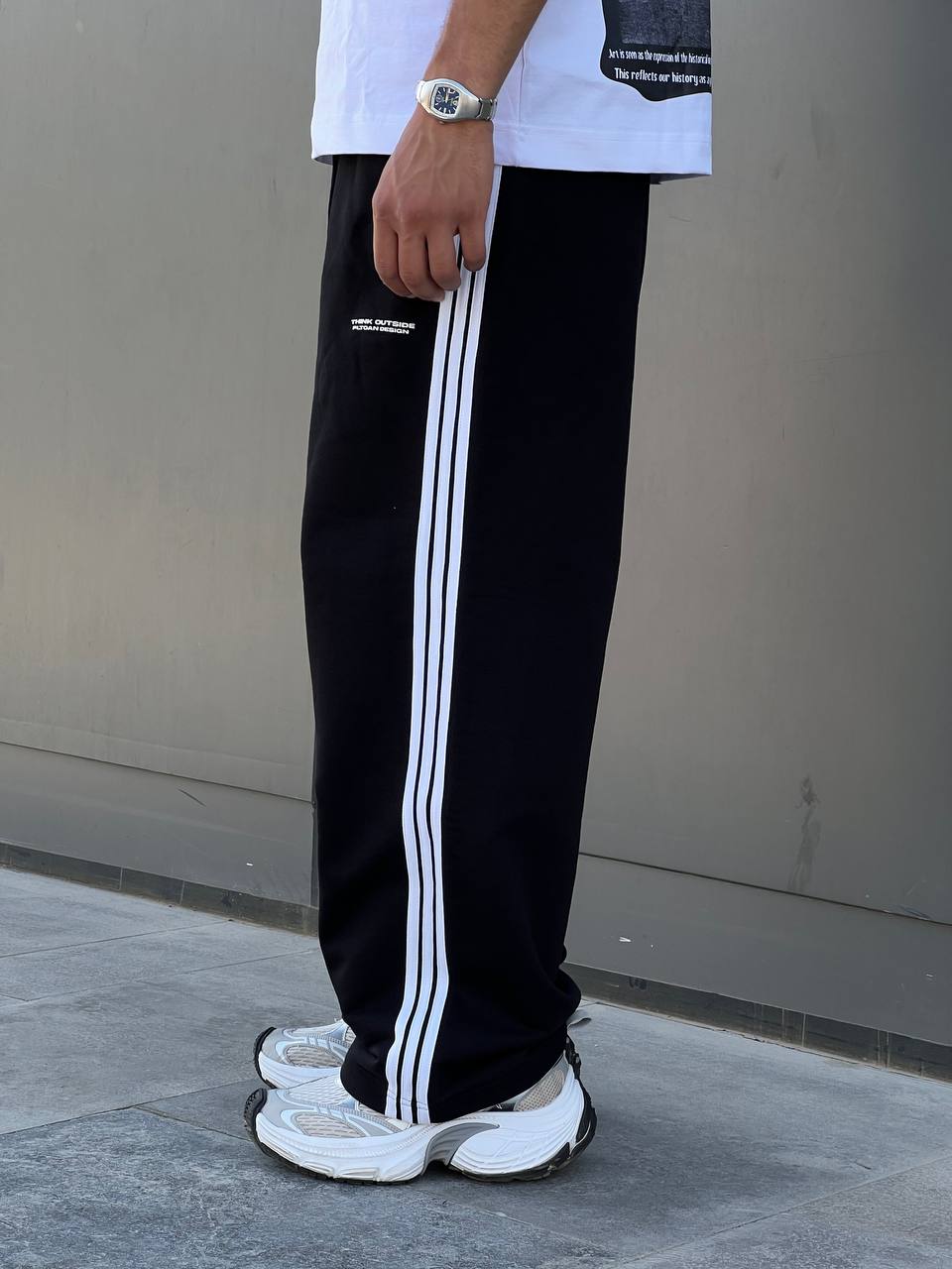 black oversized sweatpants