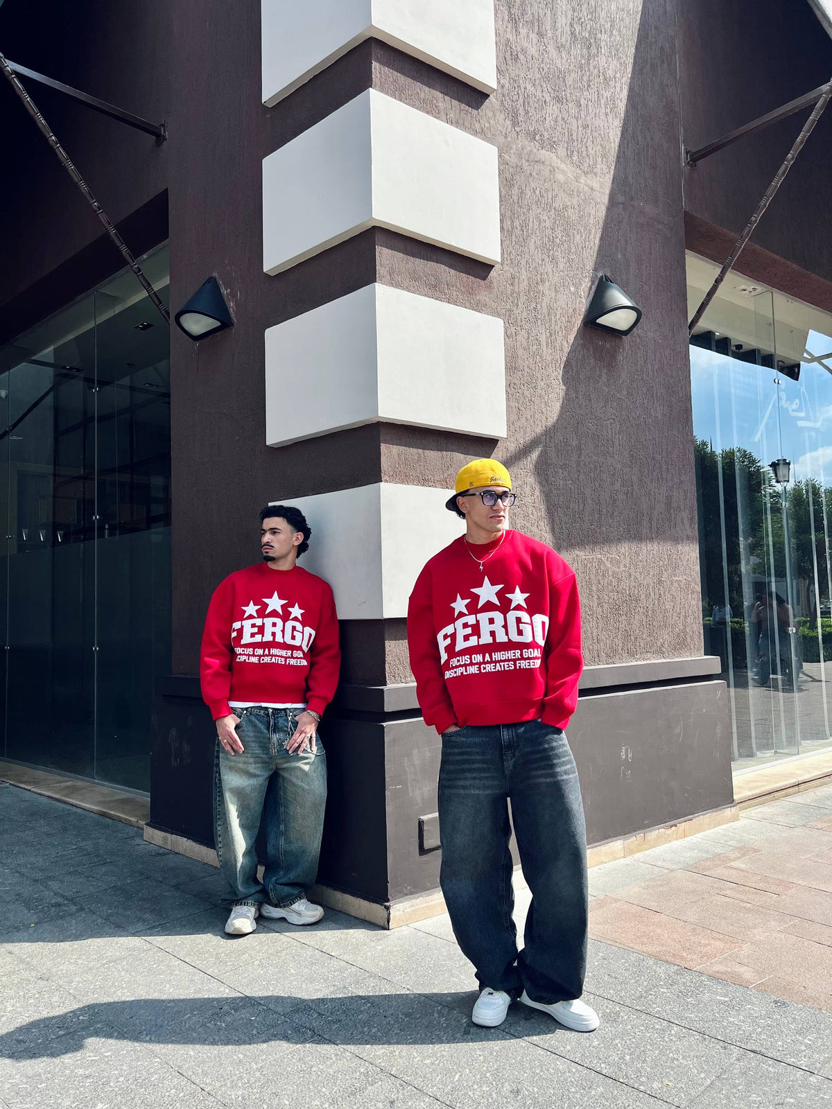 Triple Star Crewneck – Red