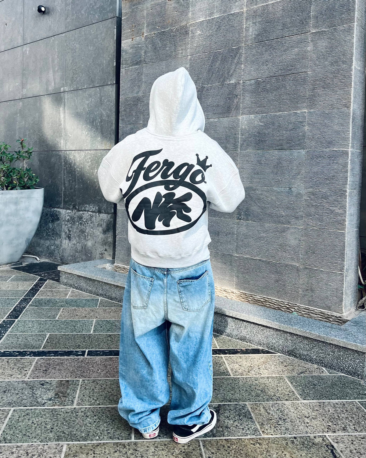 Crown Zipper Hoodie-Gray