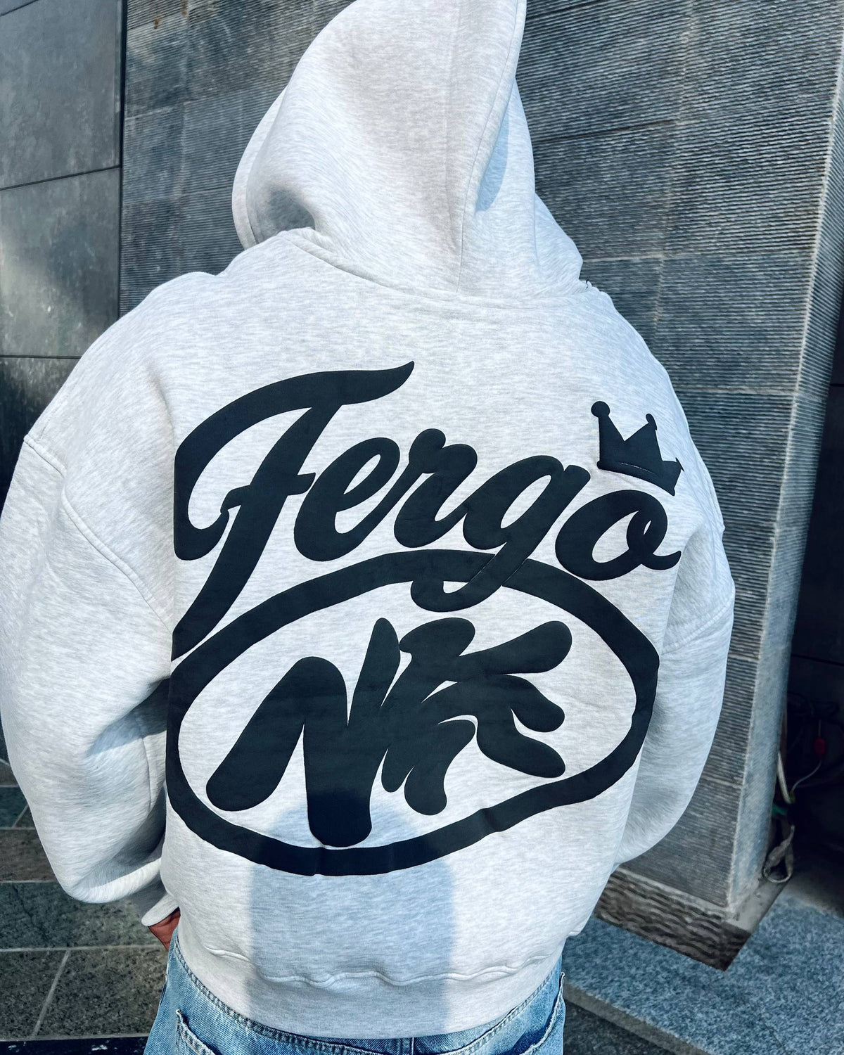 Crown Zipper Hoodie-Gray