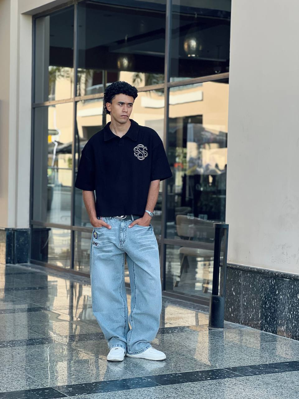 Black T-Shirt Polo