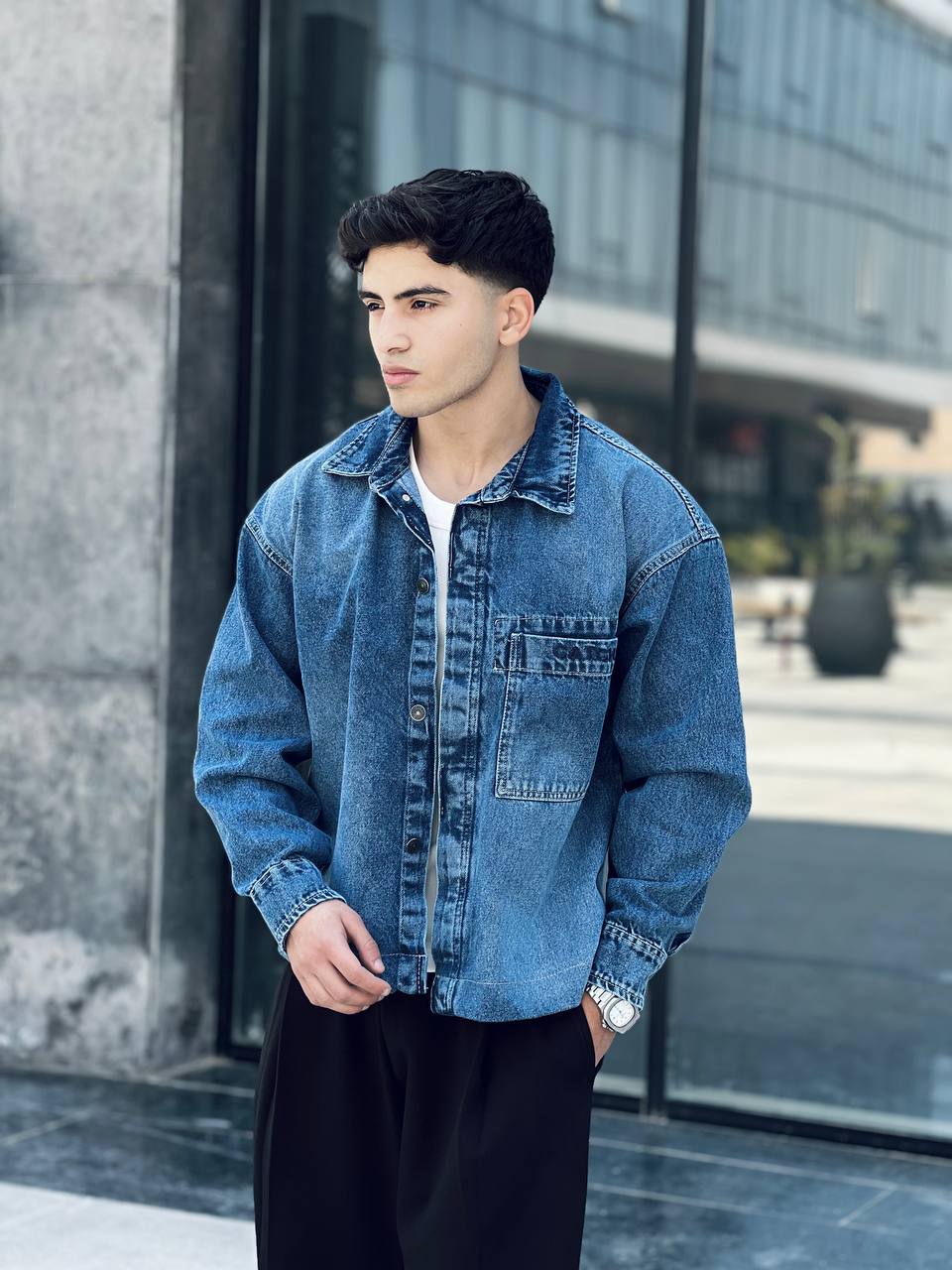 Blue boxy shirt