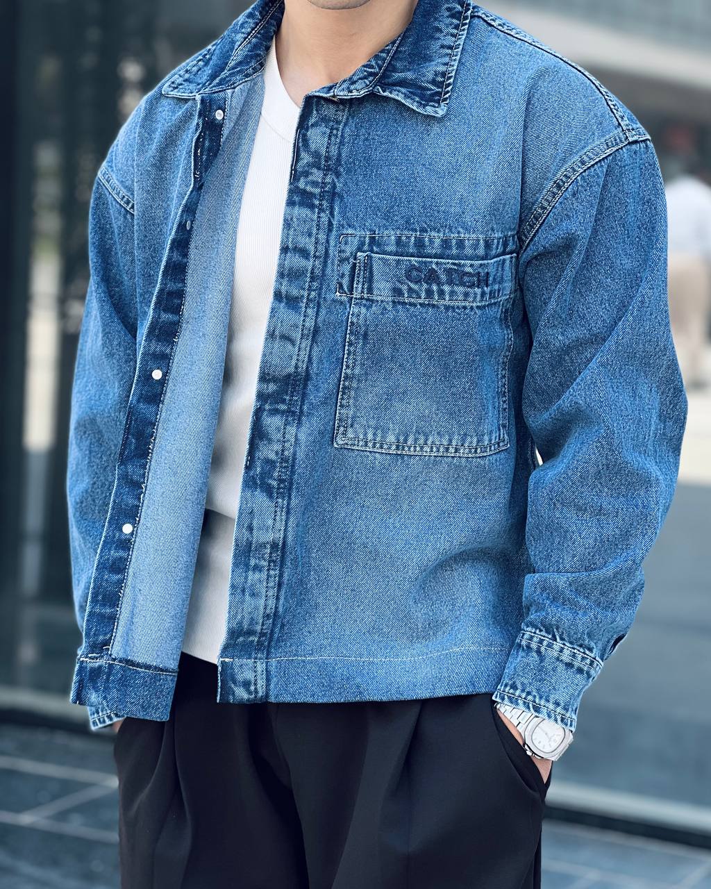 Blue boxy shirt