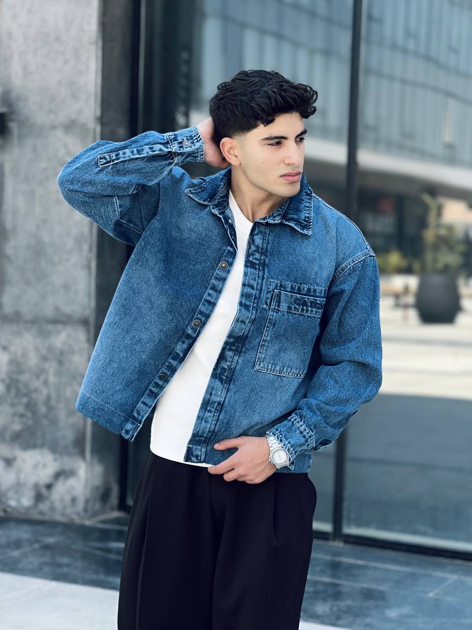 Blue boxy shirt