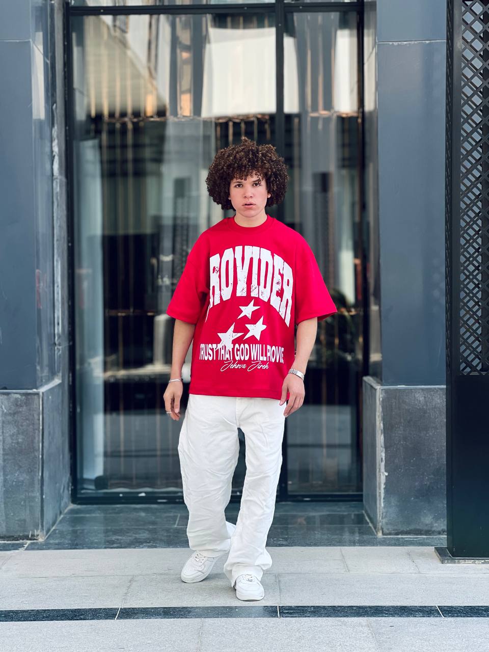 Oversized red T-shirt