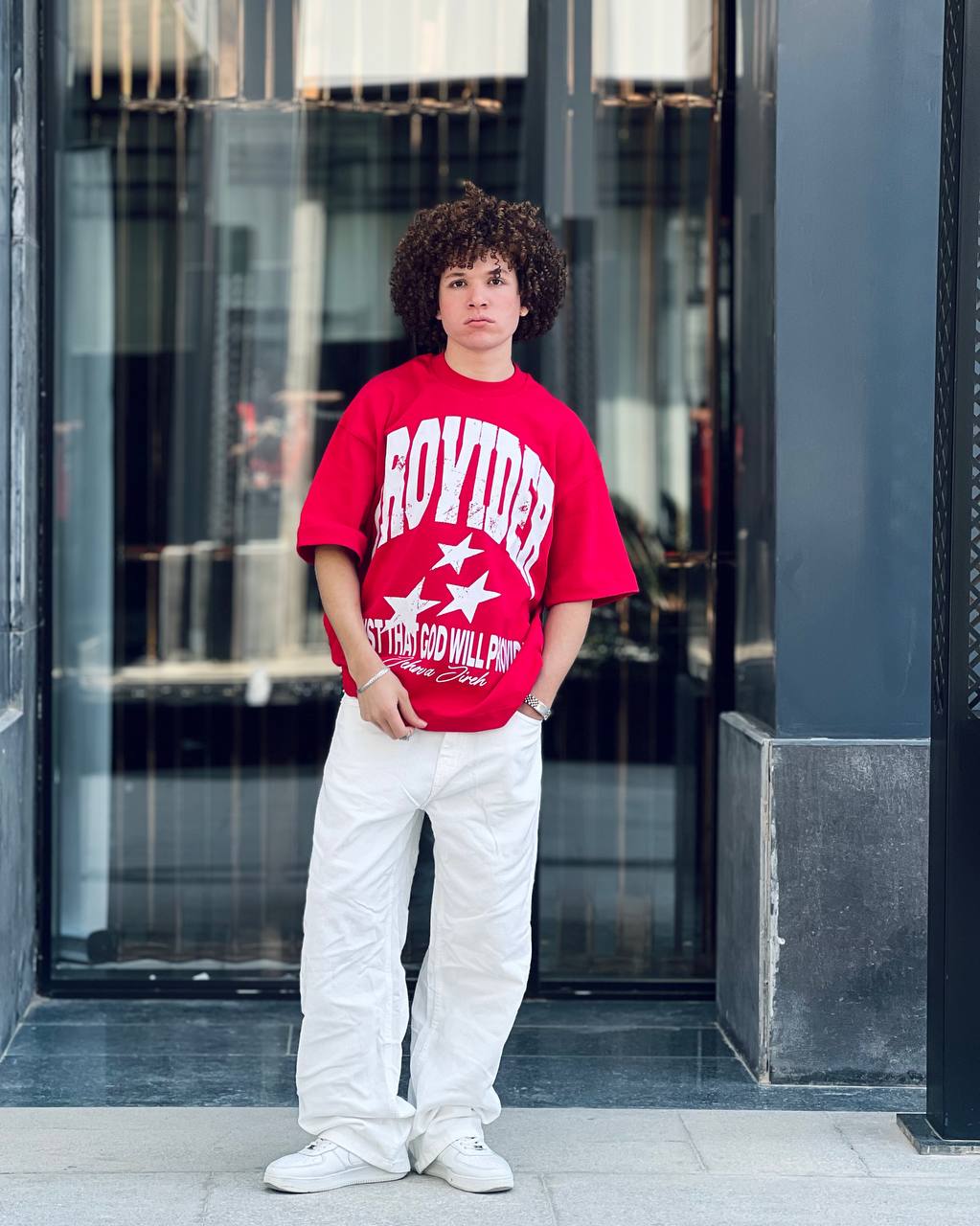 Oversized red T-shirt