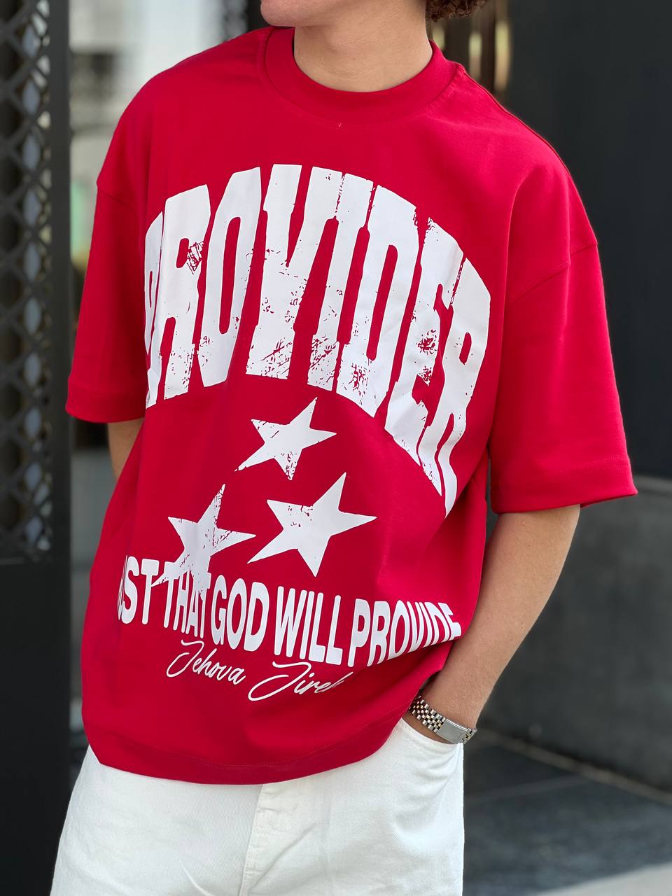 Oversized red T-shirt