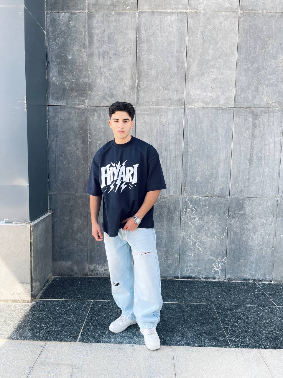 Oversized navy T-shirt