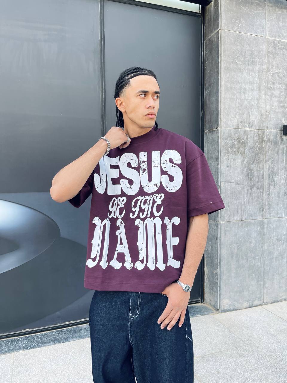 Oversized marrwon T-shirt