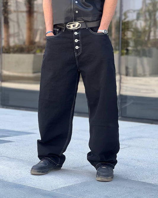 Black Denim Wide Leg