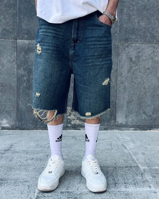 dark washed jorts