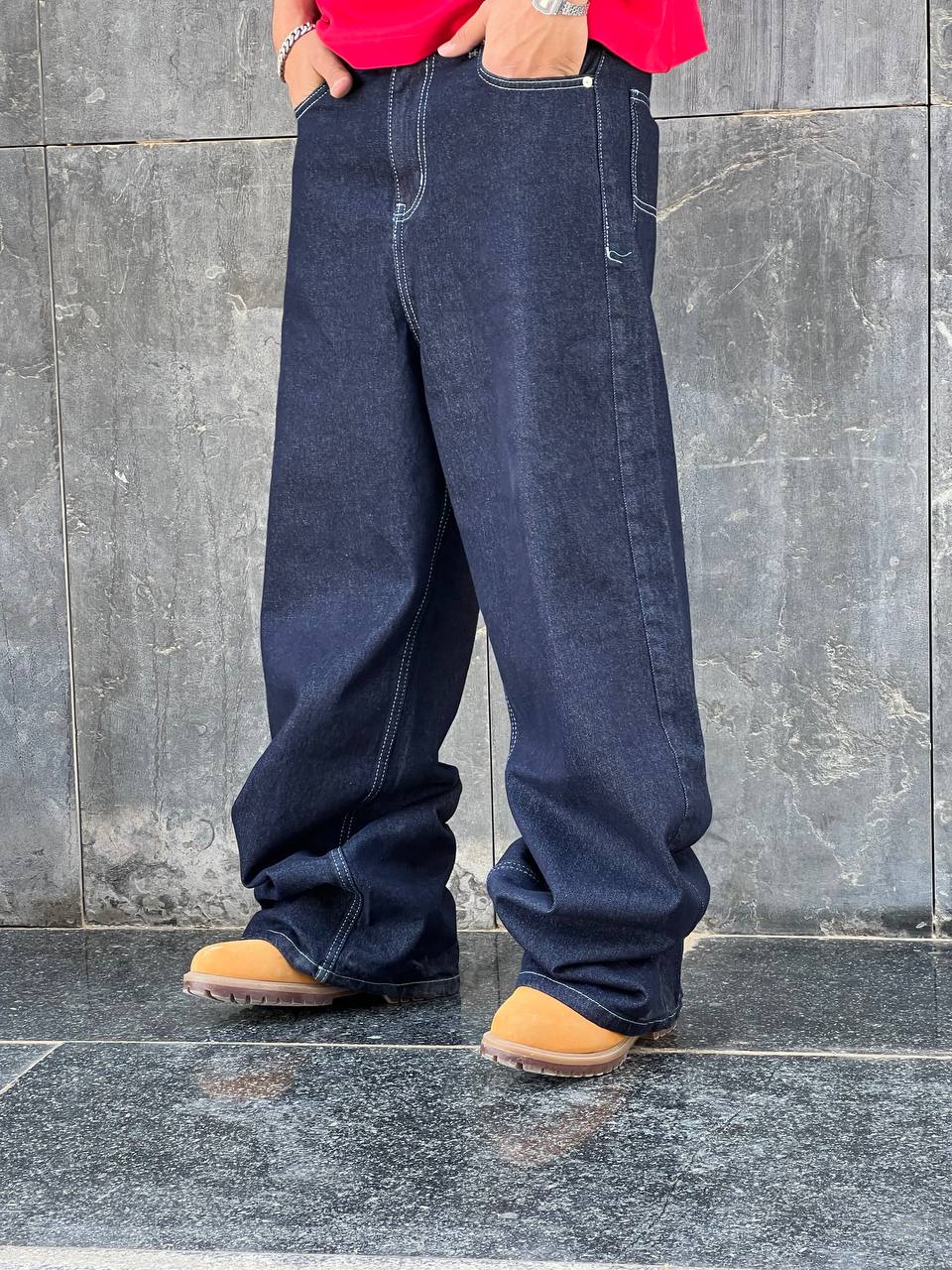 blue denim super baggy