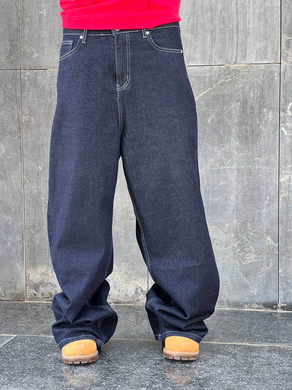 blue denim super baggy