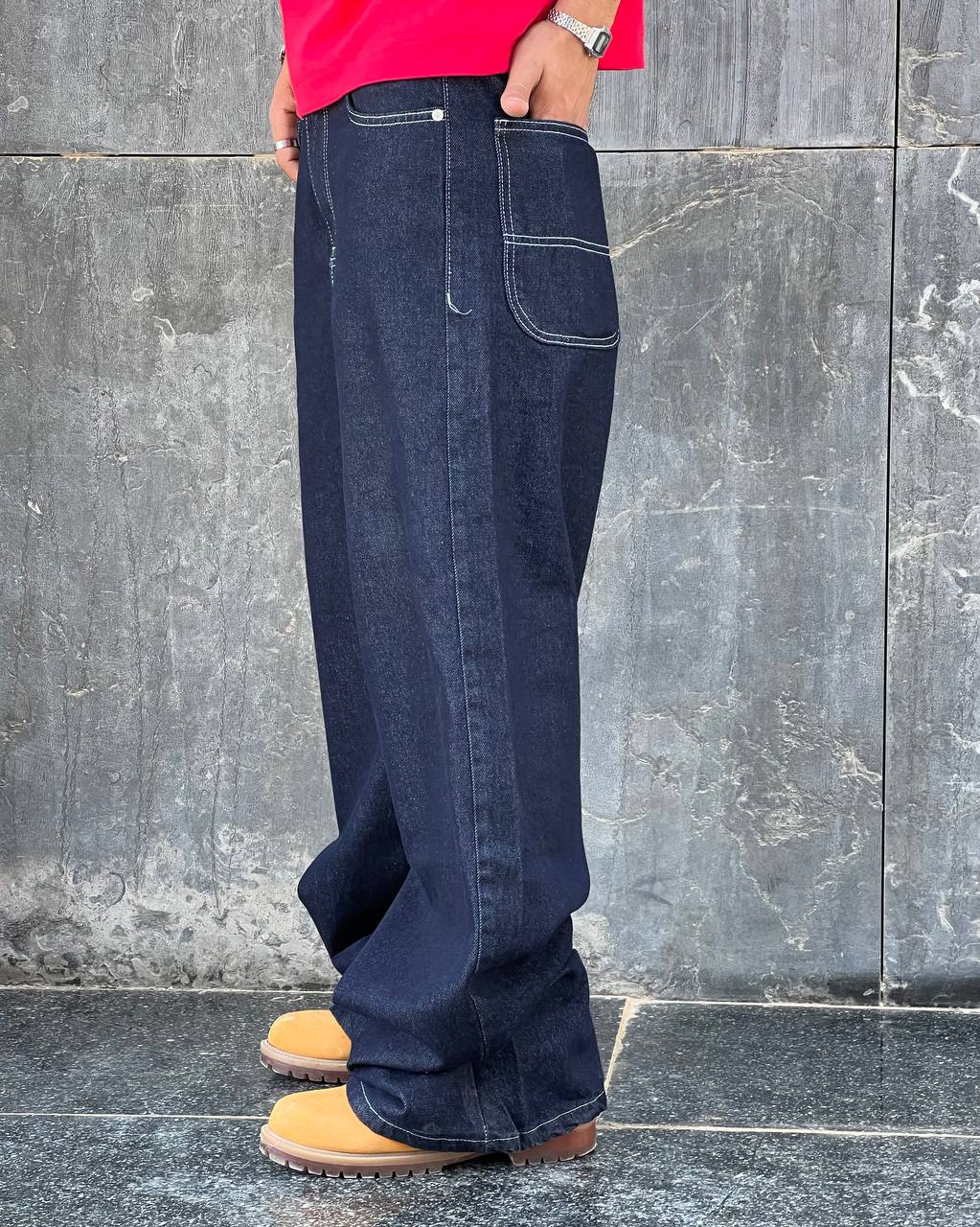 blue denim super baggy