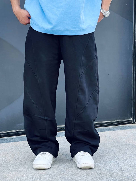 black wide leg sweatpants